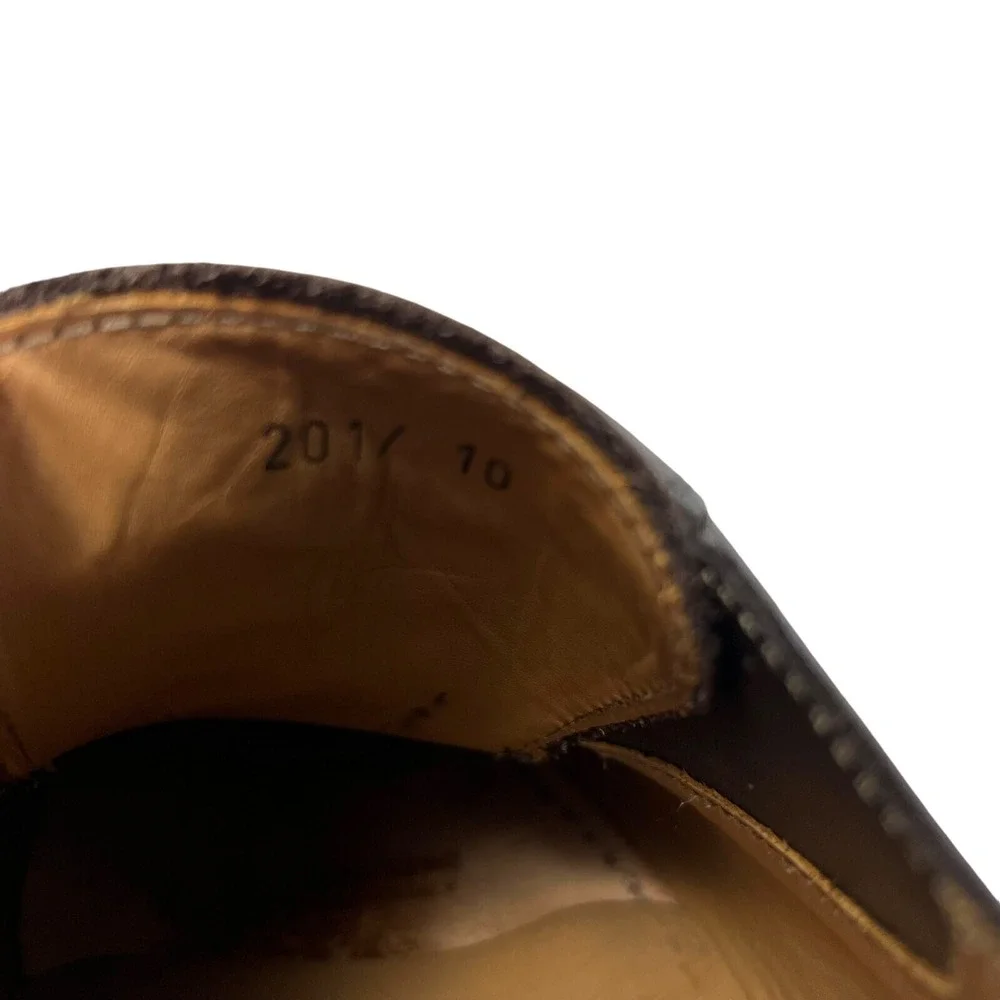 Wall+Water Men Derby Shoes Leather Pointed Toe Lace Up Brown Sz 10 Made In Italy